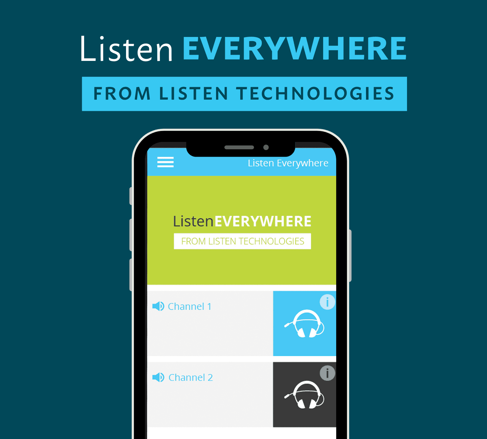 Listen everywhere with Listen Technologies app