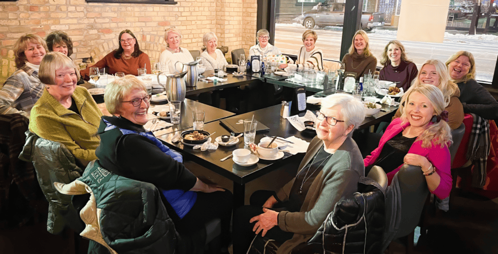 Gathering of FLC Women around the table at Blarney's Pub